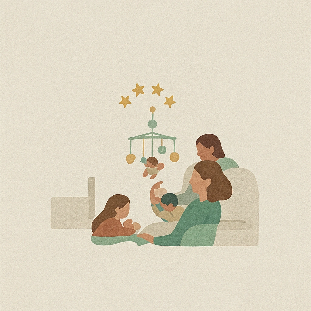 Illustration d’avis parents avec étoiles