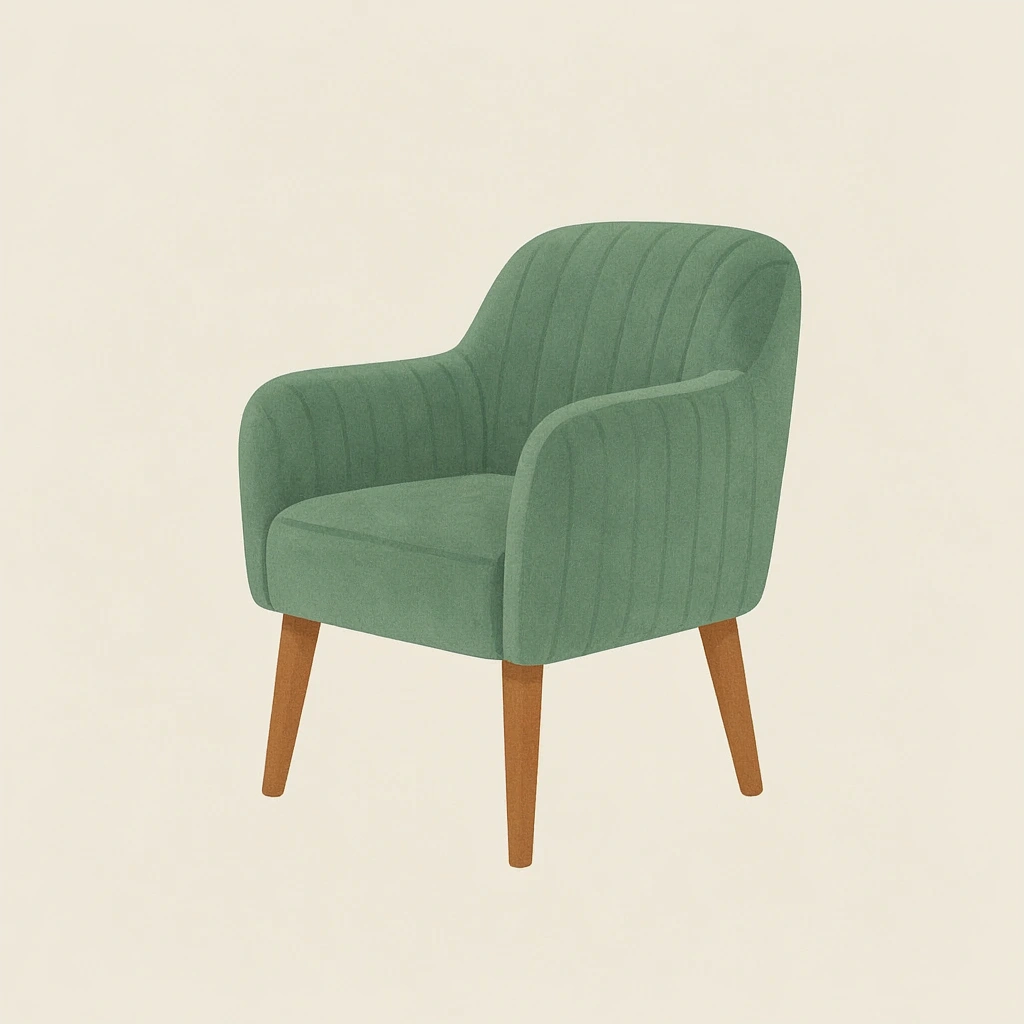 Fauteuil d’allaitement Becca en velours côtelé vert sauge